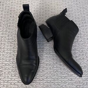 Alexander Wang Kori Cut-Out Ankle Booties in Black w/ Silver Hardware